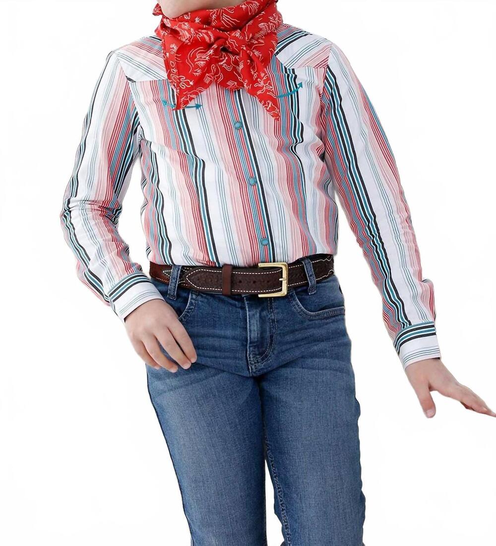 NEW CRUEL DENIM stripe long sleeve snap shirt in multicolor